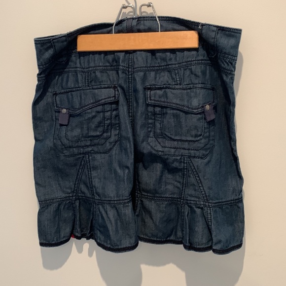 90s ay2K EDC Esprit denim jean skirt with pleats/ruffles size 6 - Picture 5 of 5